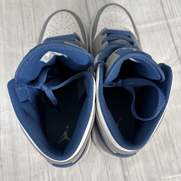 Nike Air Jordan 1 Mid True Blue Grey White Shoes DQ8423-014 size 6.5Y, Women's 8 - Picture 13 of 16